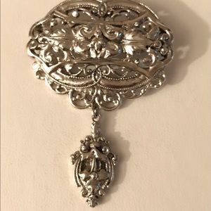 Vintage Silver Intricate Design Brooch Pin
